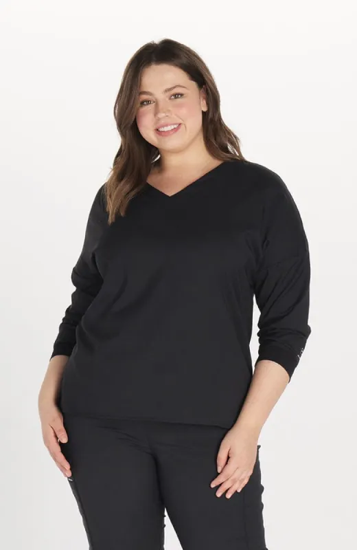 Solaire ¾ Sleeve Dolman TLC Scrub Top sold by dolan