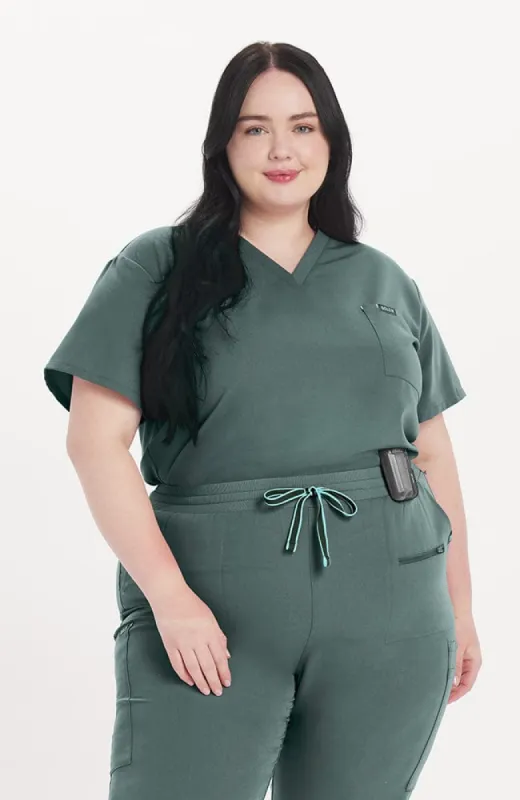 Mayfair V Neck 2-Pocket CORE Scrub Top sold by dolan