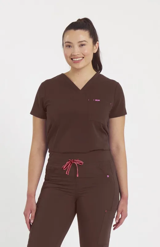 Mayfair V Neck 2-Pocket CORE Scrub Top sold by dolan