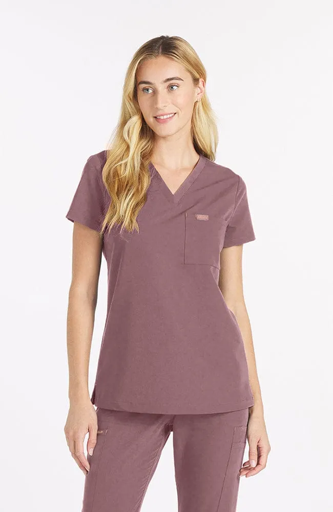 Mayfair V Neck 2-Pocket CORE Scrub Top sold by dolan