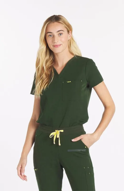 Mayfair V Neck 2-Pocket CORE Scrub Top sold by dolan