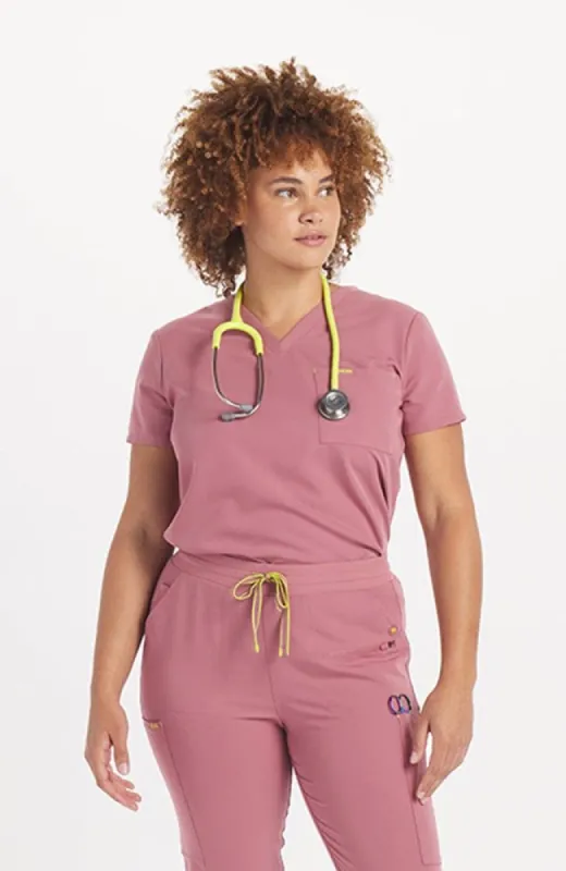 Mayfair V Neck 2-Pocket CORE Scrub Top sold by dolan