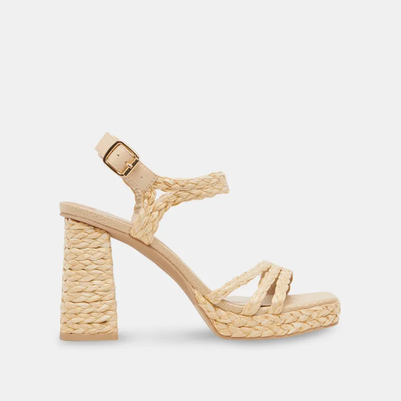 ALYSIA HEELS LT NATURAL RAFFIA sold by Dolce Vita