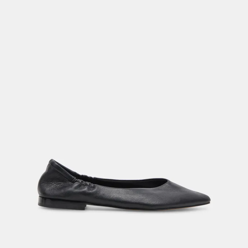 NADAV BALLET FLATS BLACK LEATHER sold by Dolce Vita