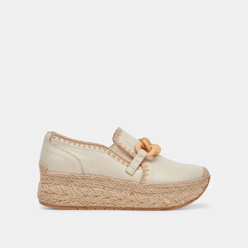 JHENEE ESPADRILLE SNEAKERS IVORY LEATHER sold by Dolce Vita