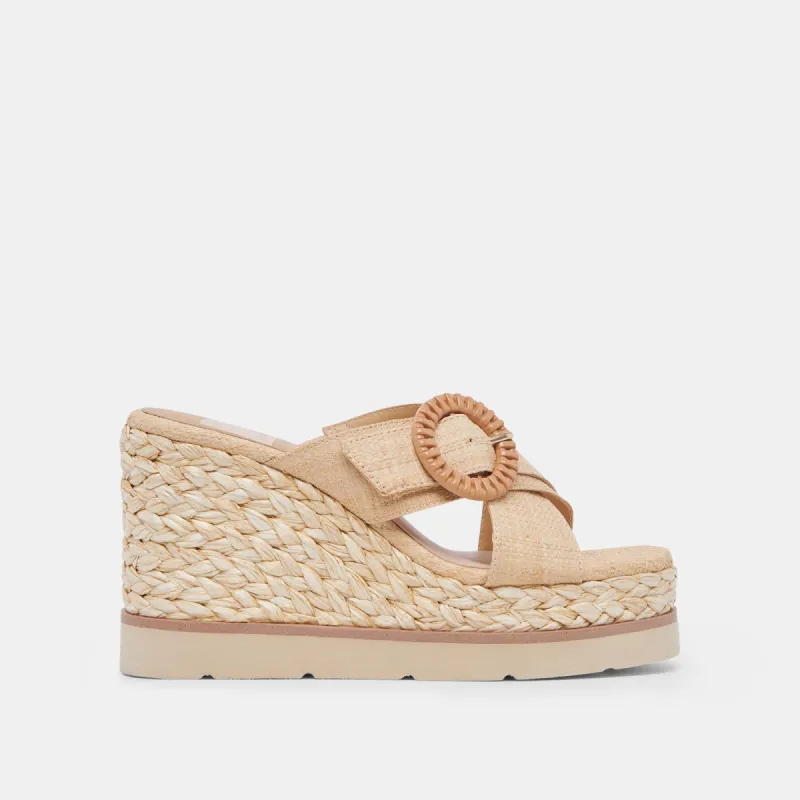 LUIZ WEDGES LT NATURAL RAFFIA sold by Dolce Vita