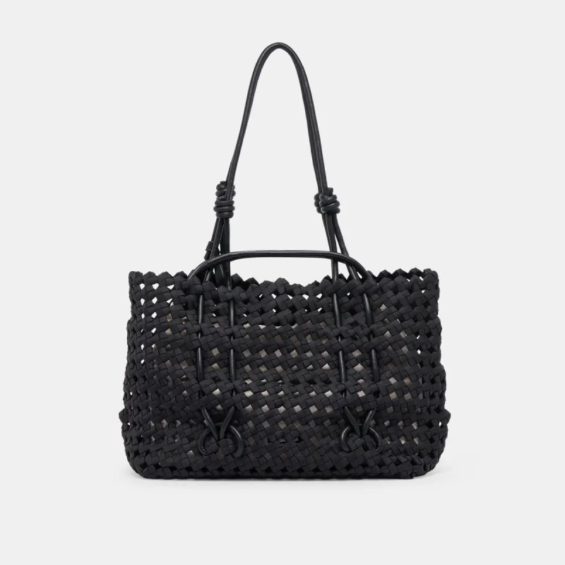 LOGAN TOTE BLACK WOVEN sold by Dolce Vita