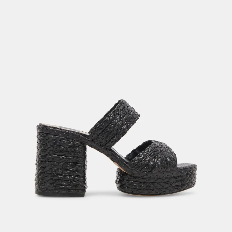 LATOYA HEELS BLACK RAFFIA sold by Dolce Vita