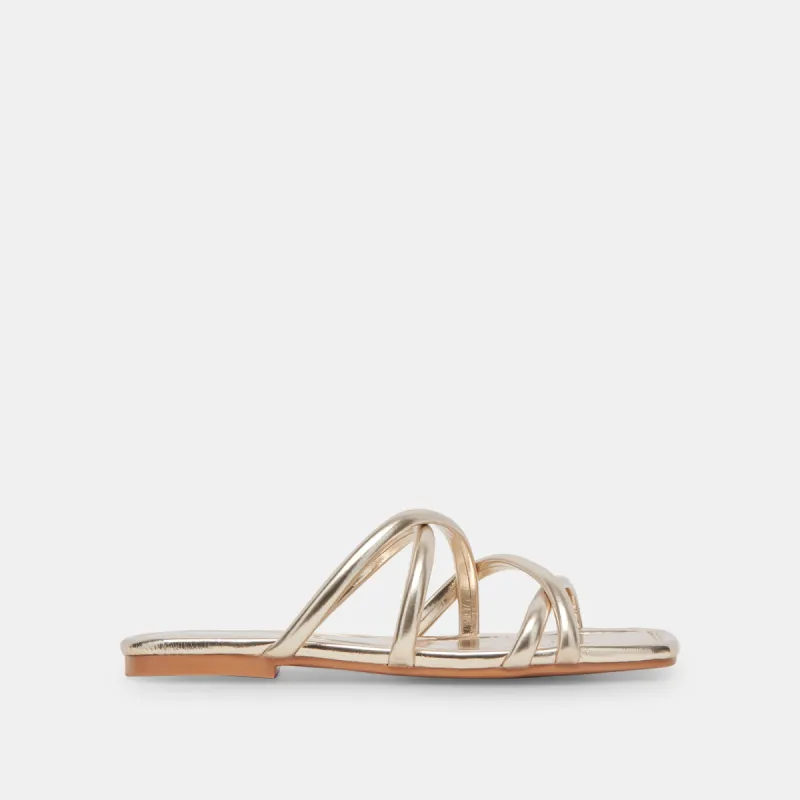 LANZA SANDALS LIGHT GOLD METALLIC STELLA sold by Dolce Vita