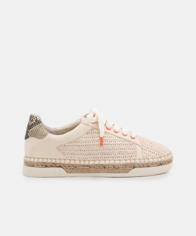 MADOX SNEAKERS IN IVORY RAFFIA - re:vita sold by Dolce Vita