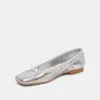 ANISA WIDE BALLET FLATS SILVER DISTRESSED LEATHER sold by Dolce Vita