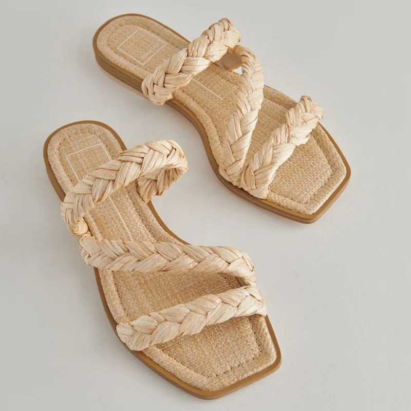 IMAN SANDALS LT NATURAL RAFFIA sold by Dolce Vita