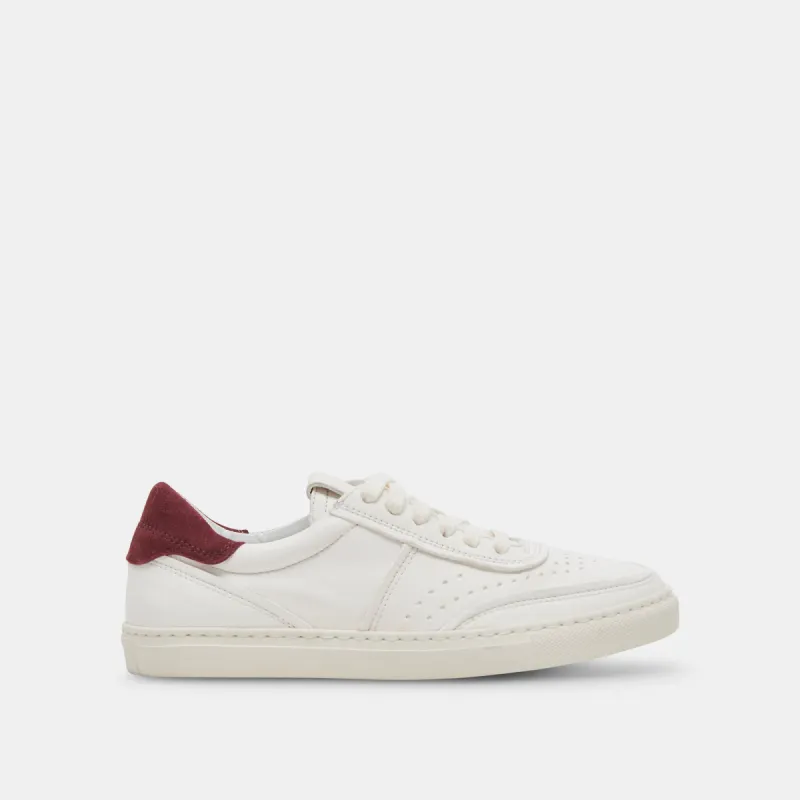 BODEN SNEAKERS WHITE MAROON LEATHER sold by Dolce Vita
