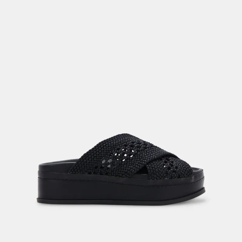 WINONA SANDALS BLACK WOVEN sold by Dolce Vita