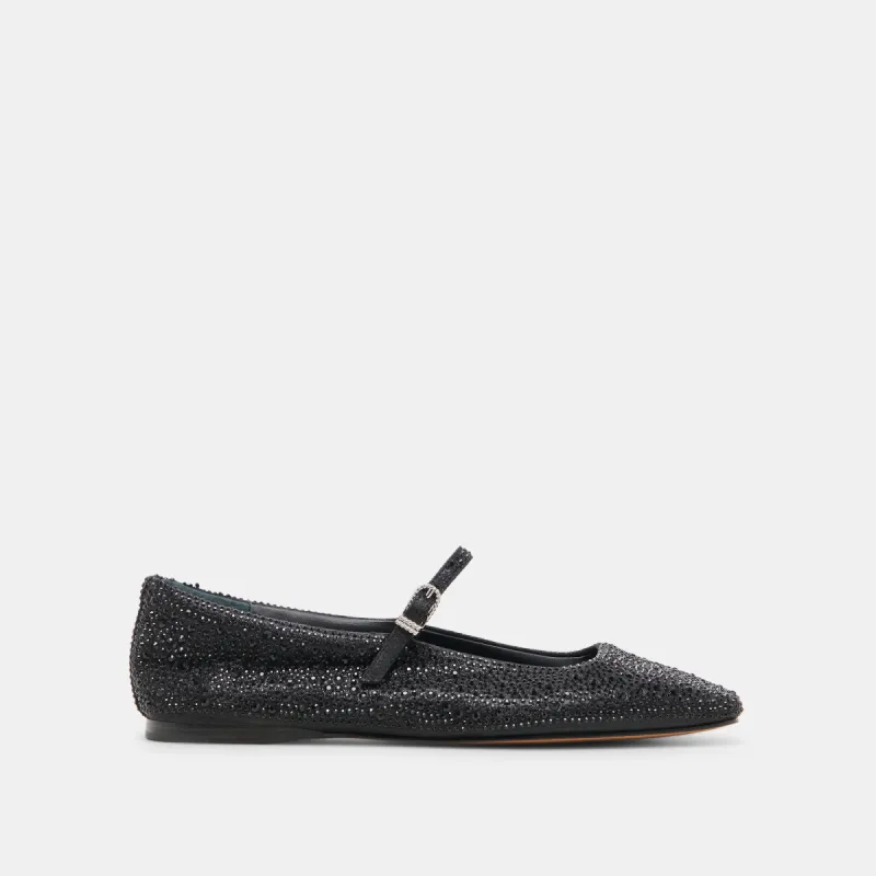 REYES CRYSTAL BALLET FLATS BLACK METALLIC CRYSTAL sold by Dolce Vita