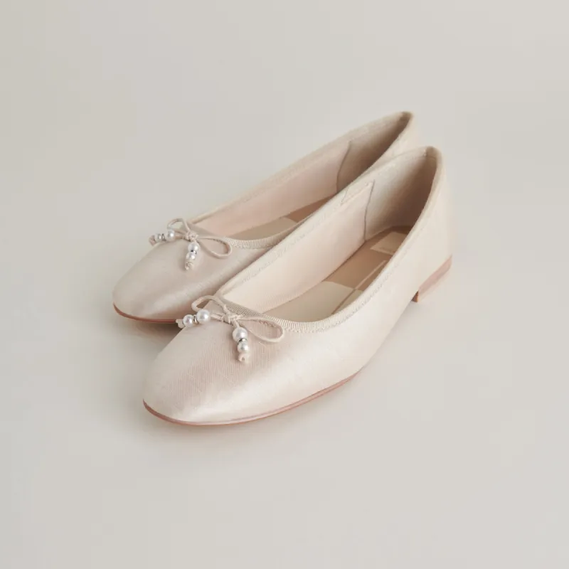 CACY PEARL BALLET FLATS VANILLA PEARLS sold by Dolce Vita