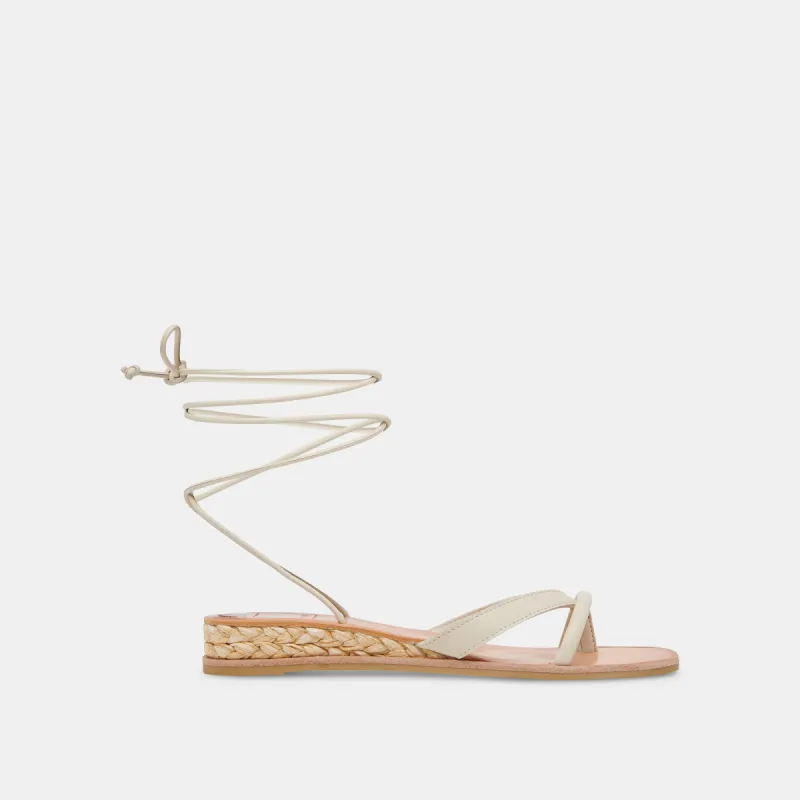 PRAX SANDALS IVORY LEATHER sold by Dolce Vita