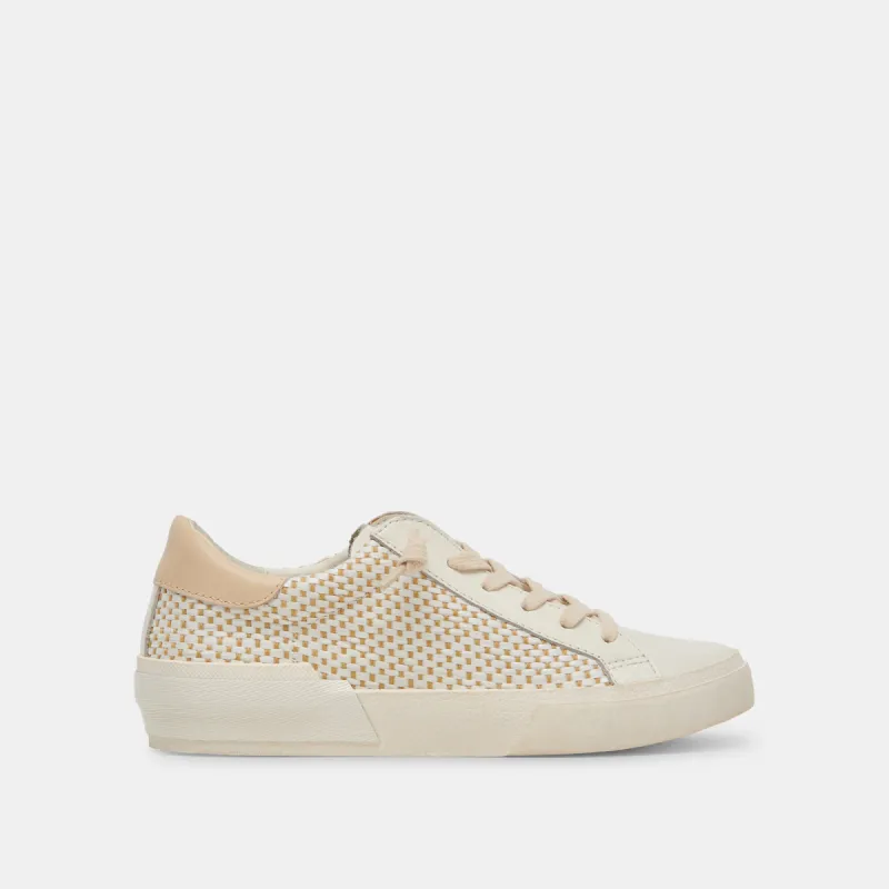 ZINA SNEAKERS TAN CREAM RAFFIA sold by Dolce Vita