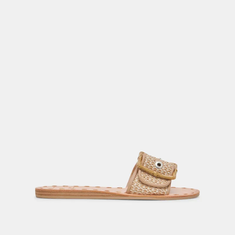 DASA WIDE SANDALS WHITE NATURAL RAFFIA sold by Dolce Vita