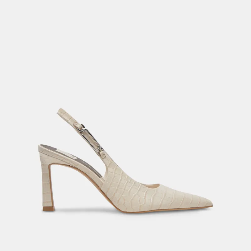 KRISTA HEELS SAND EMBOSSED LEATHER sold by Dolce Vita