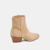 NONAH BOOTIES TAN SUEDE sold by Dolce Vita