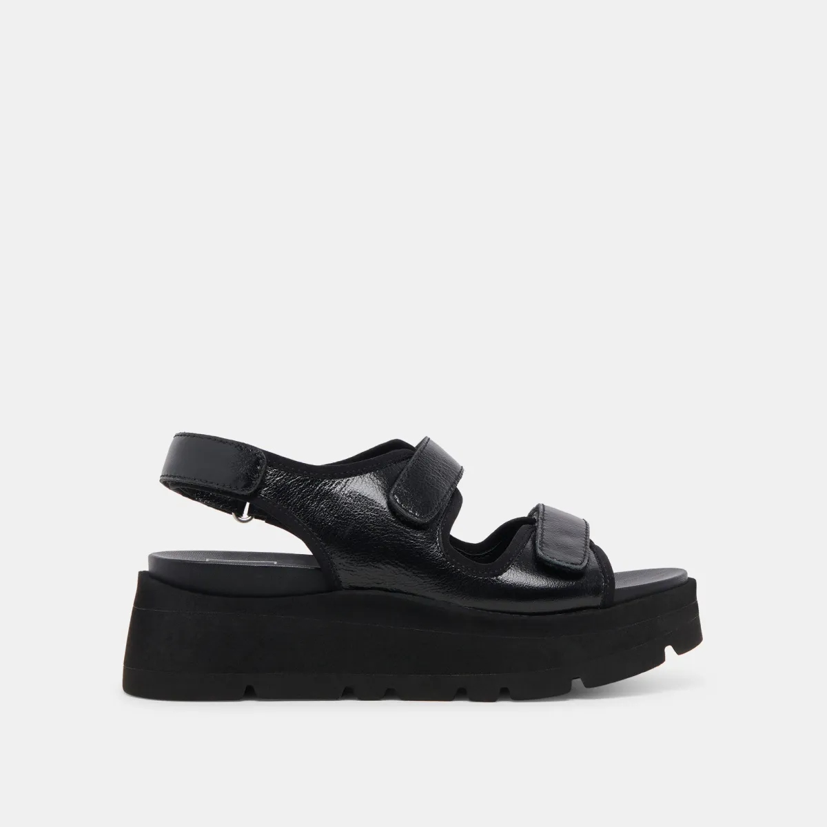 DUBAI SANDALS MIDNIGHT CRINKLE PATENT | Parallel