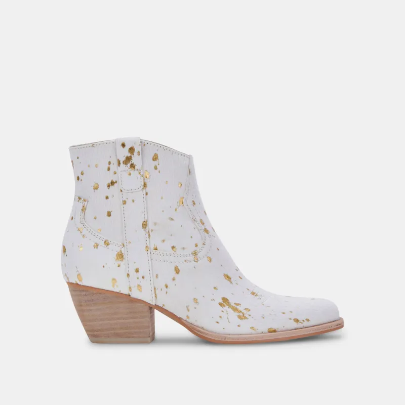 SILMA BOOTIES GOLD MULTI CALF HAIR sold by Dolce Vita