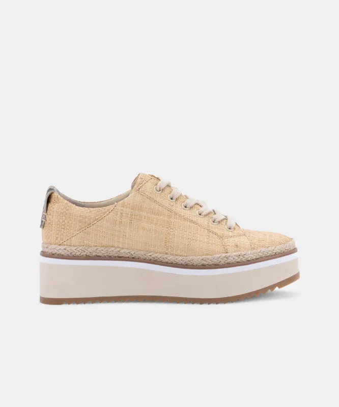 TINLEY SNEAKERS LT NATURAL RAFFIA - re:vita sold by Dolce Vita