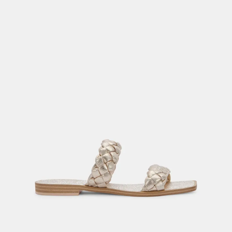 INDY SANDALS LIGHT GOLD METALLIC STELLA - re:vita sold by Dolce Vita