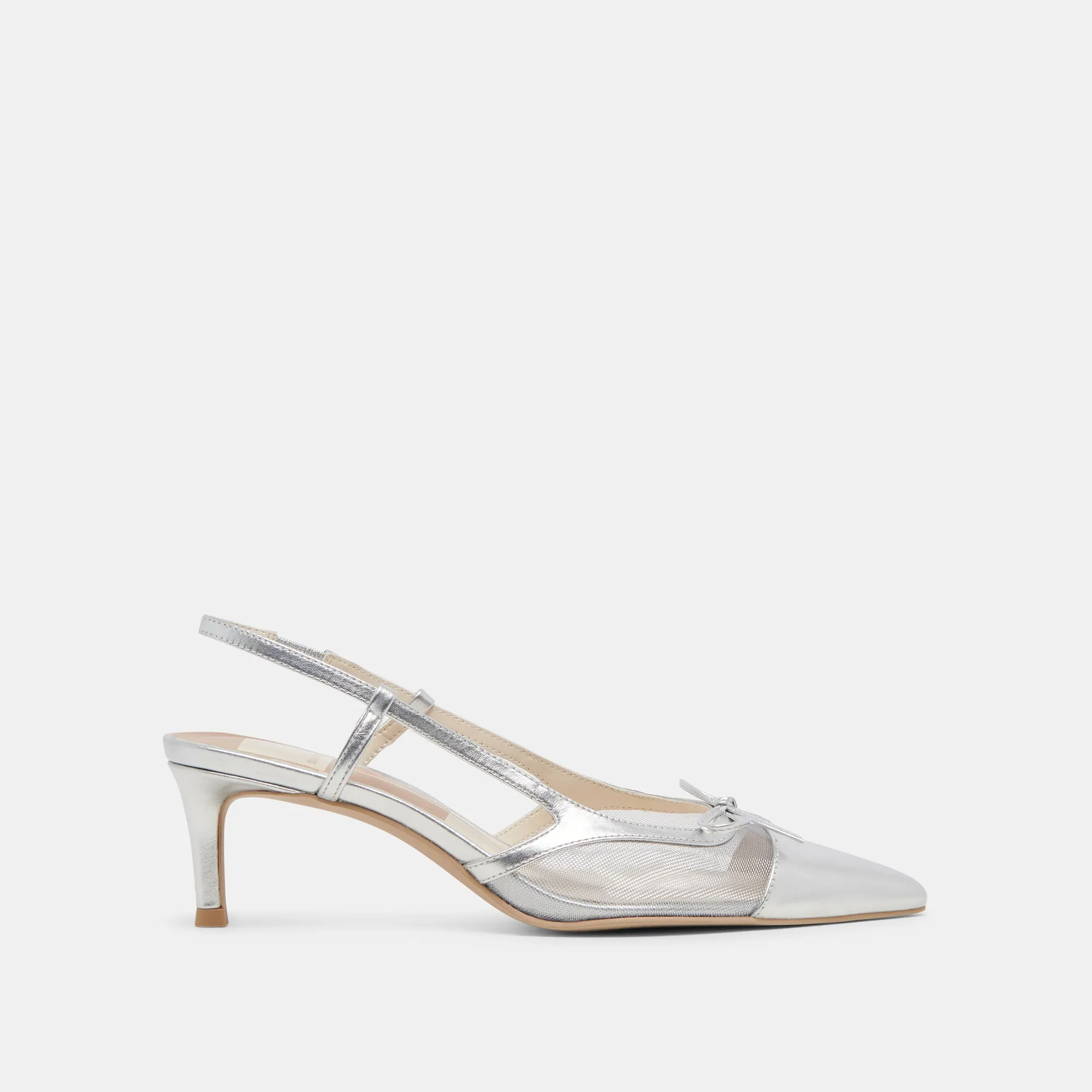 KANDI HEELS SILVER MESH sold by Dolce Vita