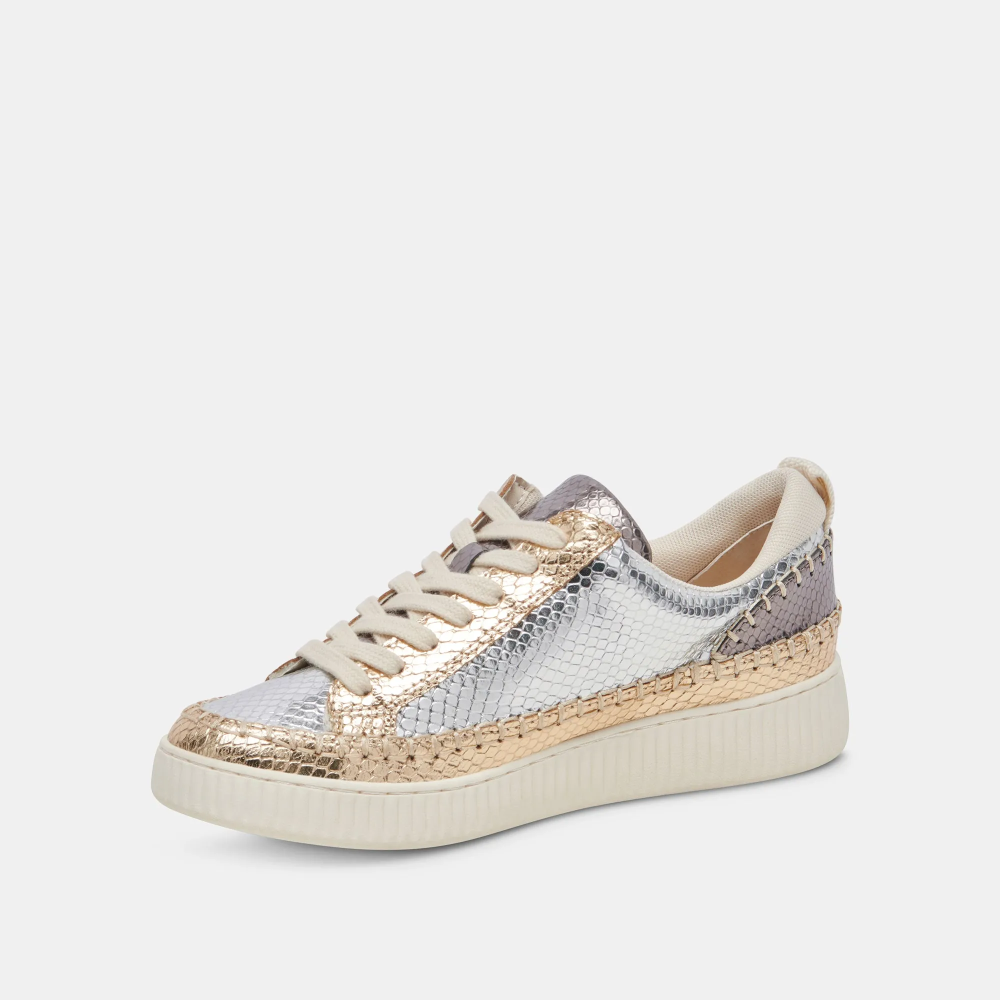 NICONA SNEAKERS SILVER GOLD EMBOSSED LEATHER sold by Dolce Vita product image thumbnail 4