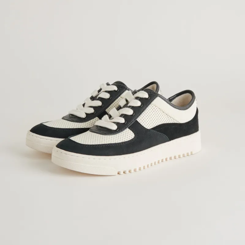 CYRIL SNEAKERS BLACK WHITE LEATHER sold by Dolce Vita