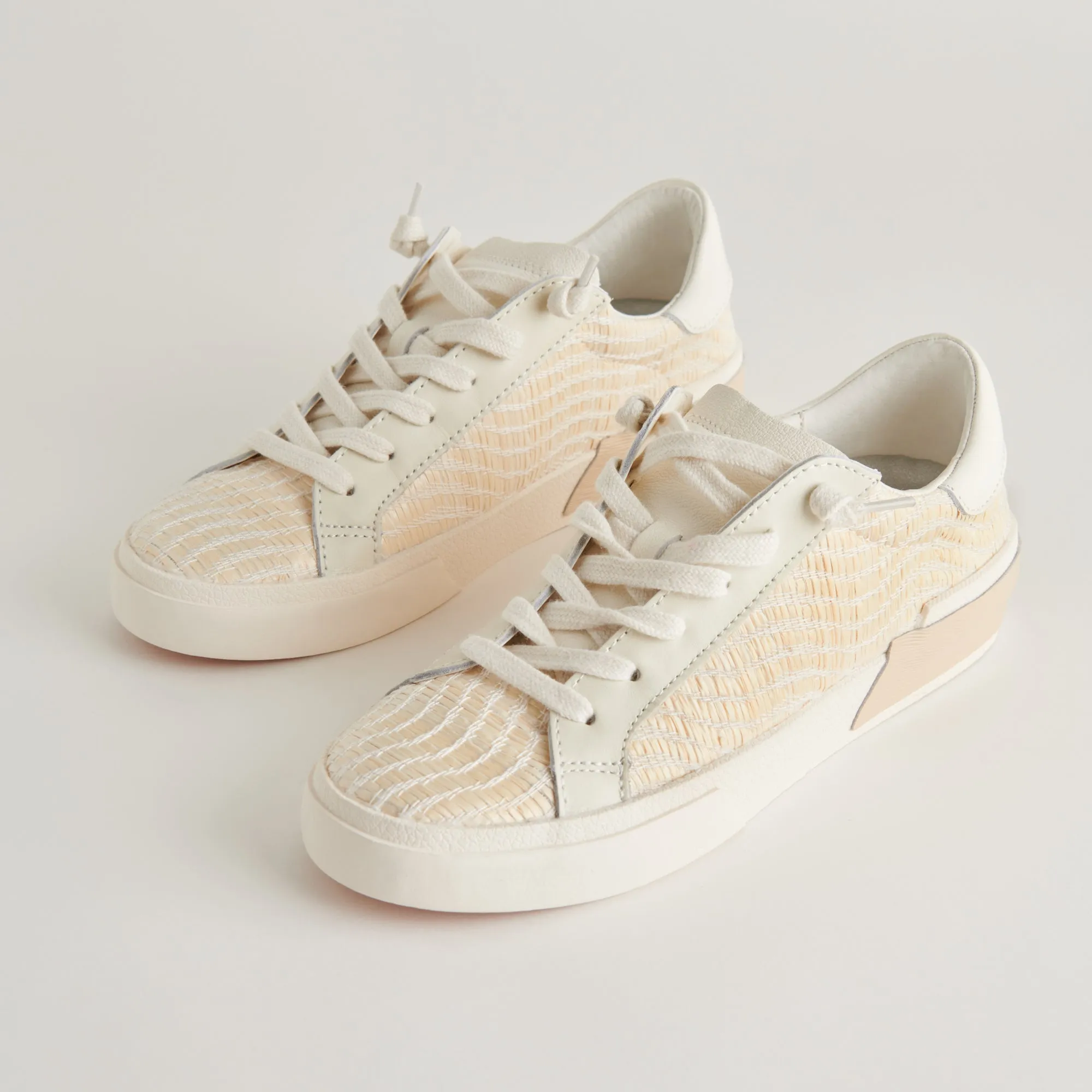 ZINA SNEAKERS BONE RAFFIA - re:vita sold by Dolce Vita