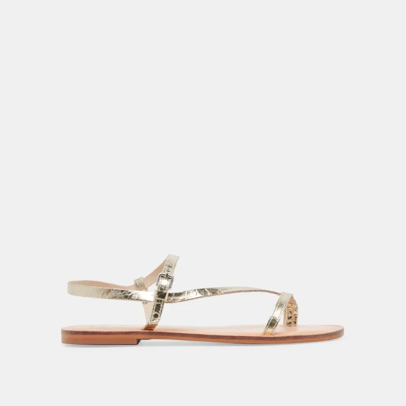 WANDRE SANDALS GOLD DISTRESSED LEATHER sold by Dolce Vita