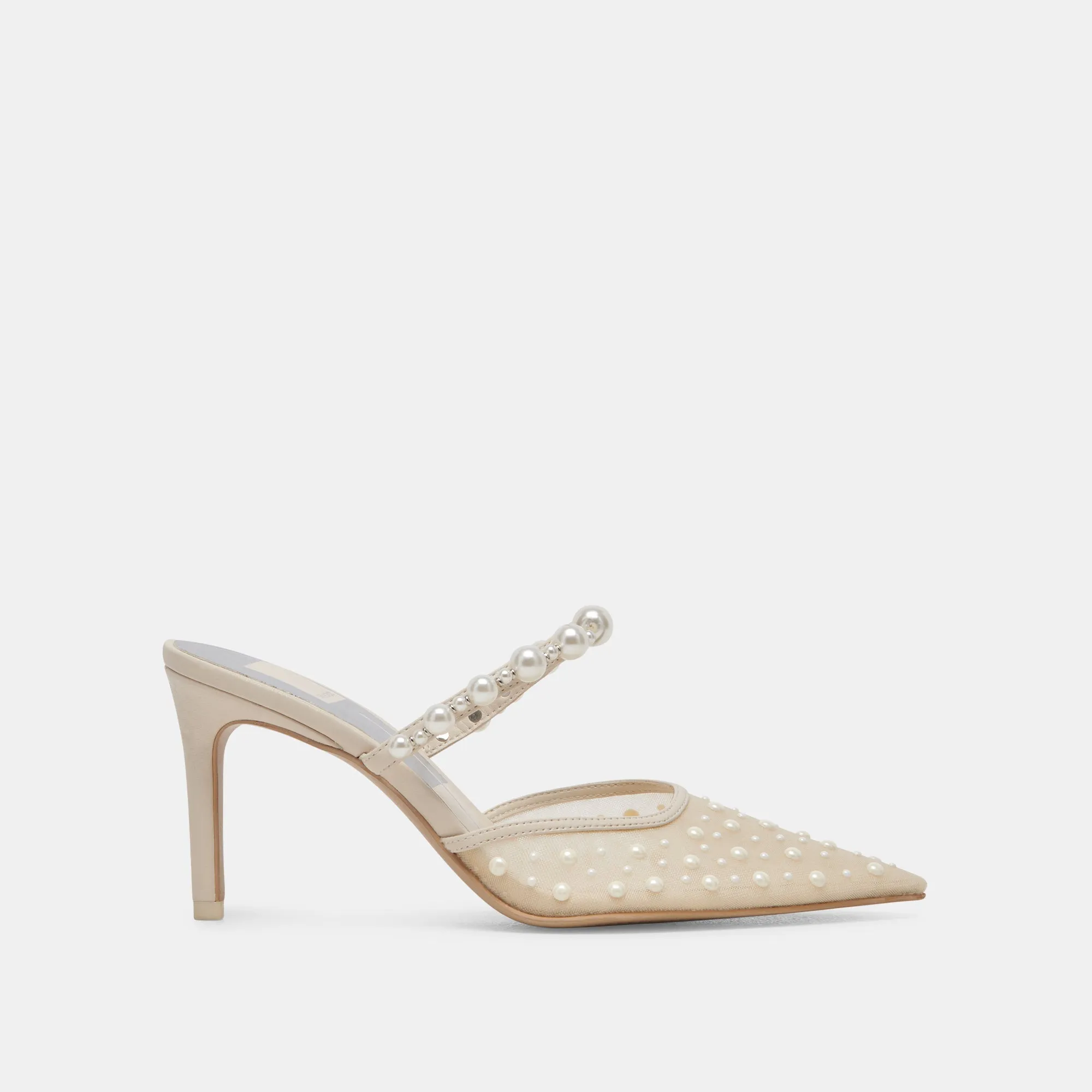 KATIK PEARL HEELS IVORY MESH sold by Dolce Vita