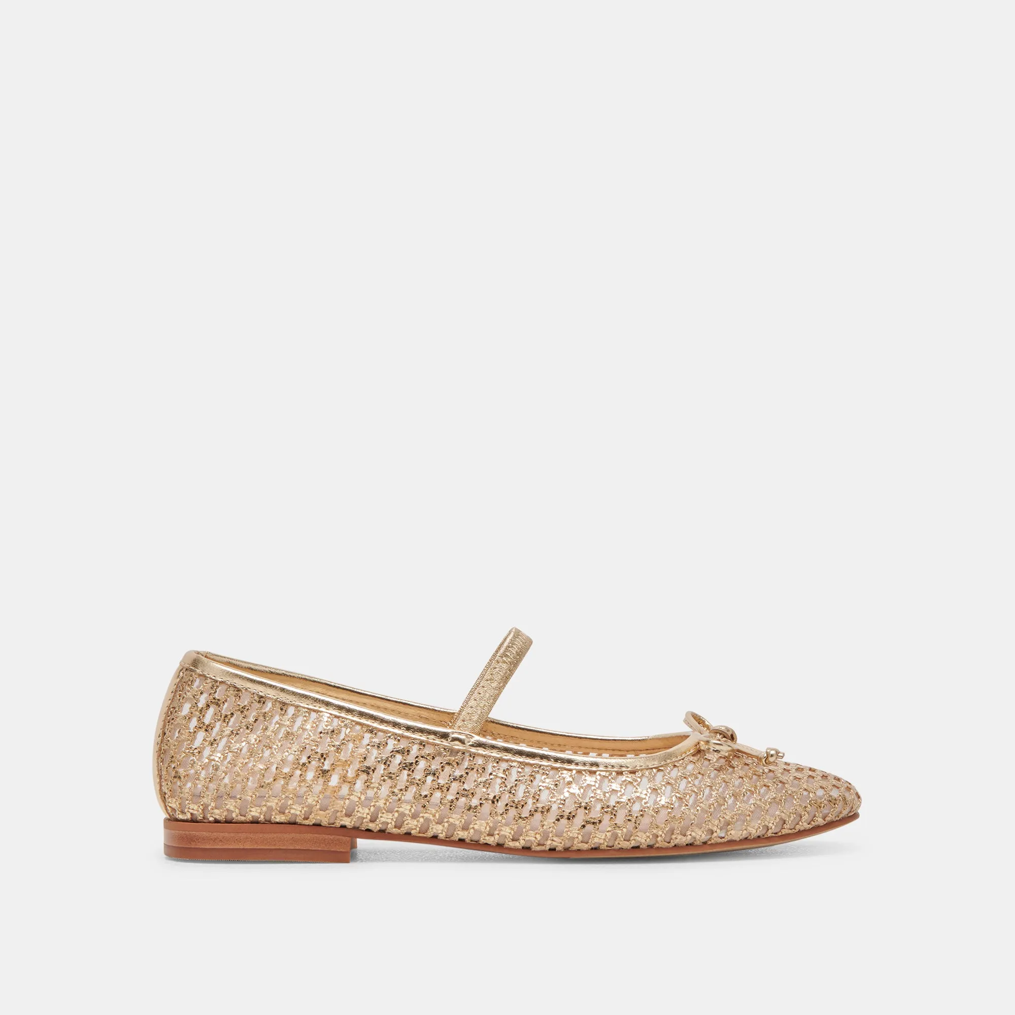 CARIN RAFFIA BALLET FLATS GOLD RAFFIA sold by Dolce Vita