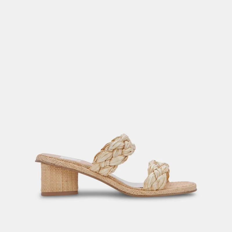 RONIN SANDALS LT NATURAL RAFFIA sold by Dolce Vita