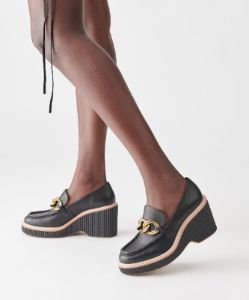 BRENAN WEDGES BLACK LEATHER sold by Dolce Vita
