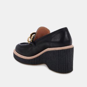 BRENAN WEDGES BLACK LEATHER sold by Dolce Vita