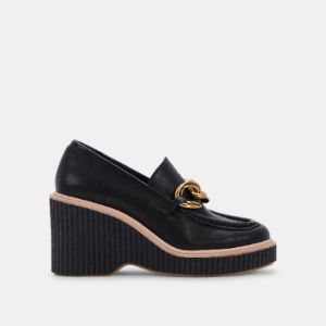 BRENAN WEDGES BLACK LEATHER sold by Dolce Vita
