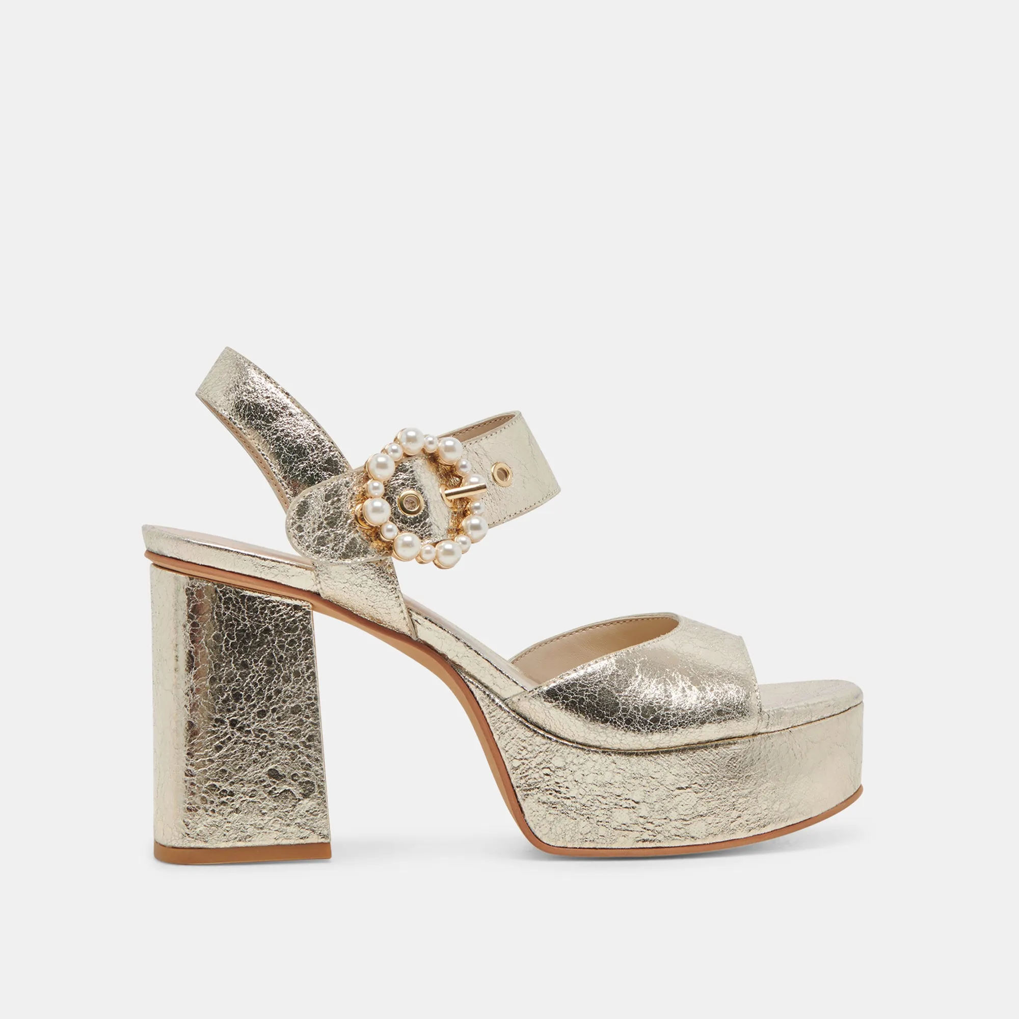 BOBBY PEARL HEELS VINTAGE GOLD PEARLS sold by Dolce Vita