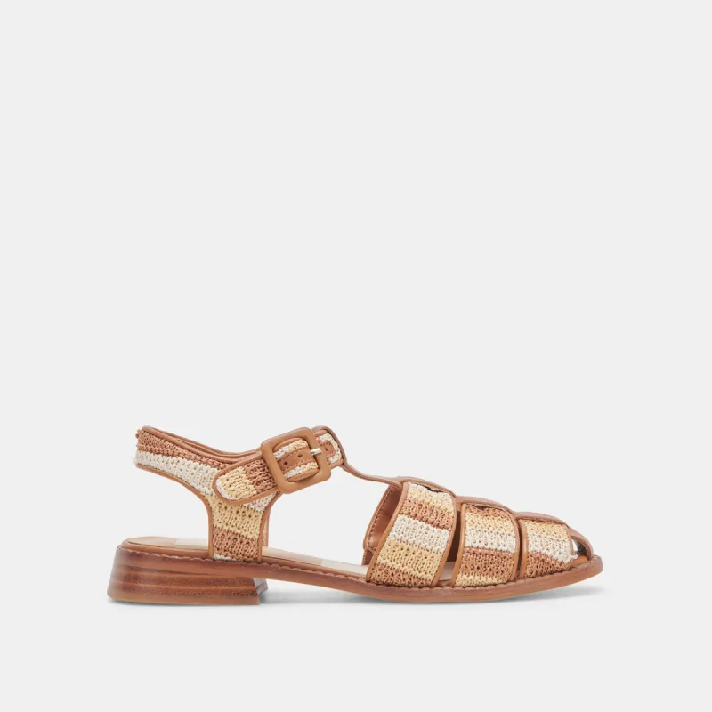HOLIS SANDALS TAN MULTI RAFFIA sold by Dolce Vita