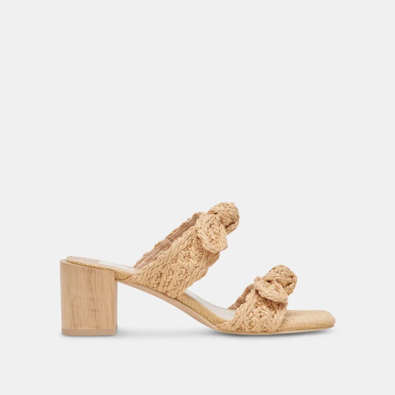 ZEMMIE SANDALS LT NATURAL RAFFIA sold by Dolce Vita