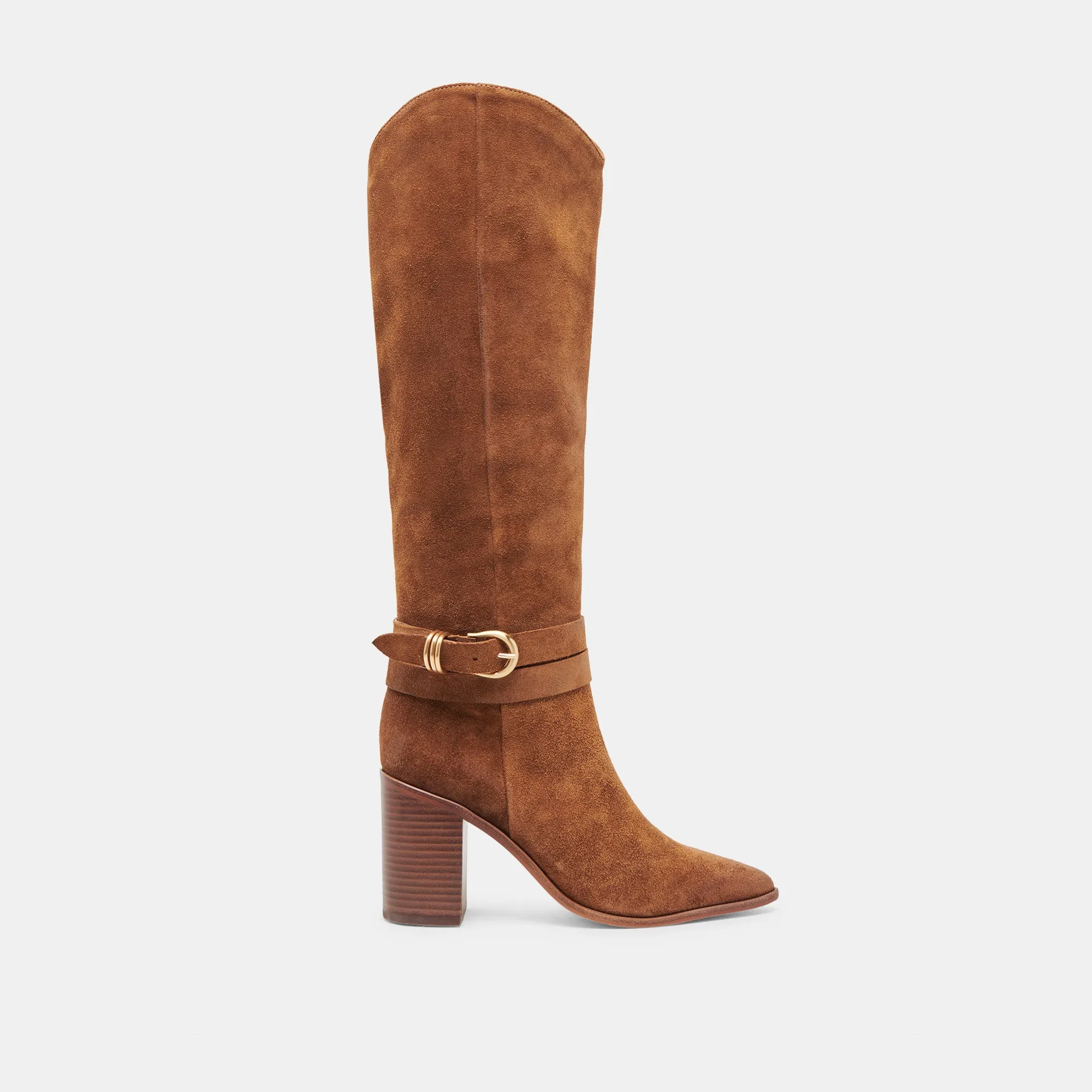 TYRONE WIDE CALF BOOTS BROWN SUEDE sold by Dolce Vita