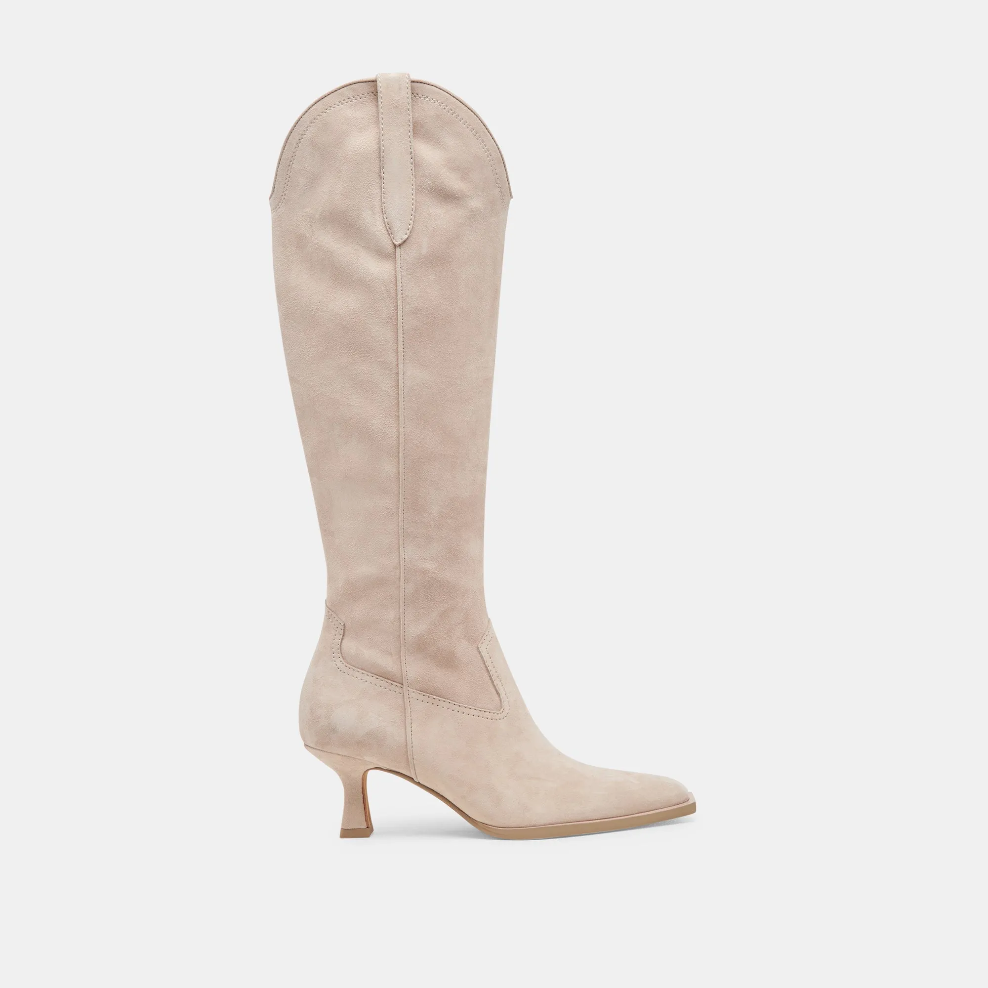 ARIANA WIDE CALF BOOTS TAUPE SUEDE sold by Dolce Vita