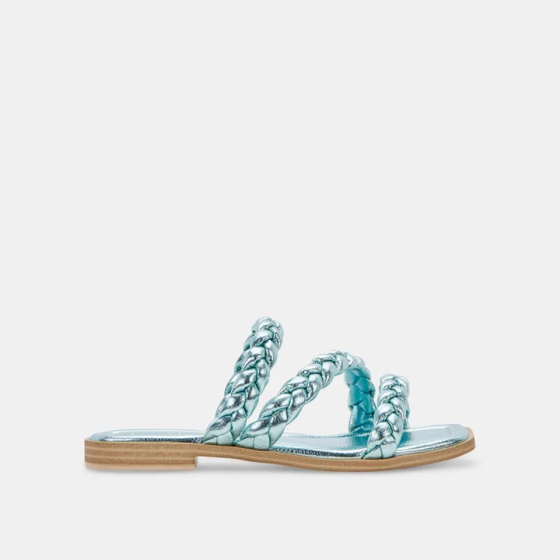 IMAN SANDALS BLUE METALLIC STELLA sold by Dolce Vita