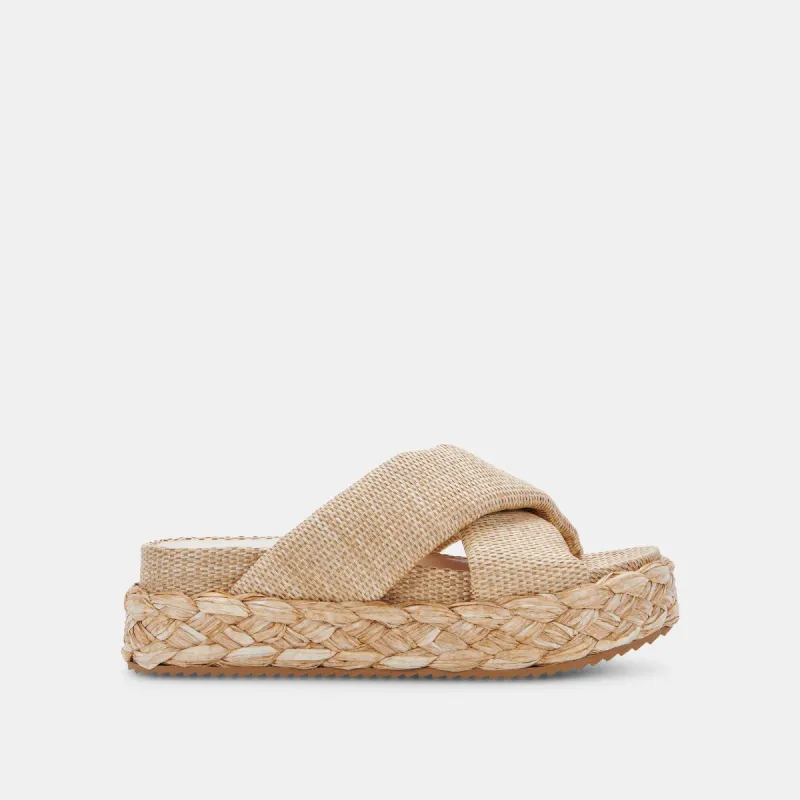 BLUME SANDALS LT NATURAL RAFFIA sold by Dolce Vita