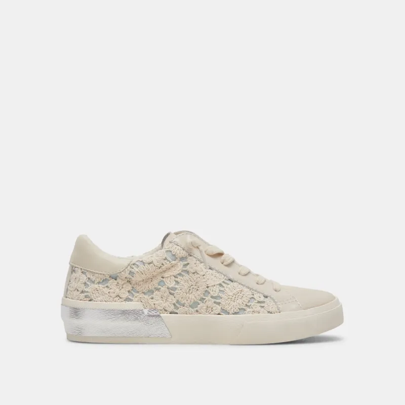 ZINA SNEAKERS CREAM BLUE LACE sold by Dolce Vita