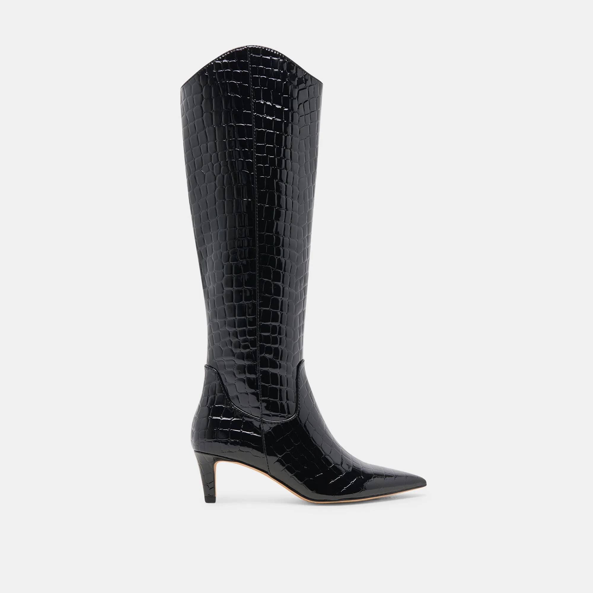 SHILAH BOOTS NOIR EMBOSSED LEATHER sold by Dolce Vita