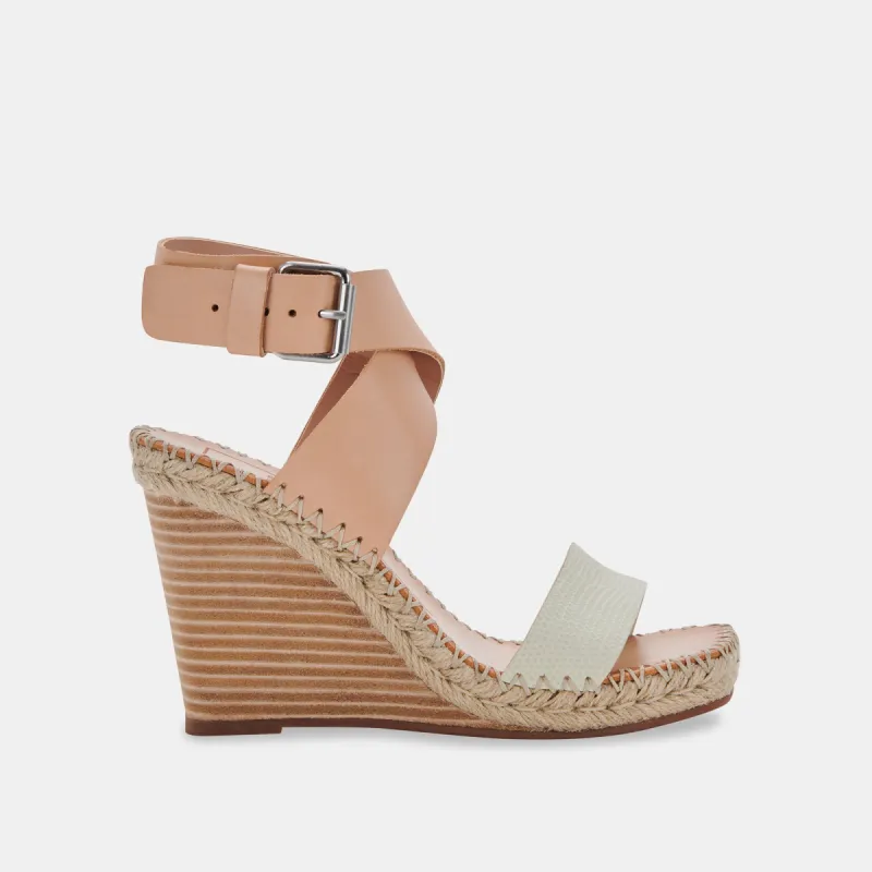 NEZZA WEDGES NATURAL MULTI LEATHER sold by Dolce Vita